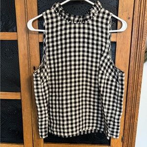 Black and White Gingham Jcrew Top